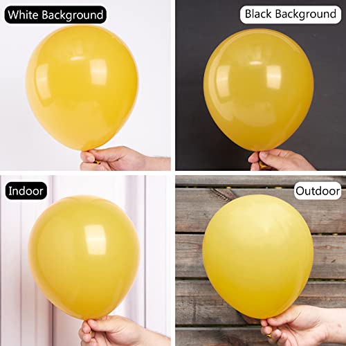Image of PartyWoo Mustard Yellow fall Latex Helium Birthday Balloons 50pcs