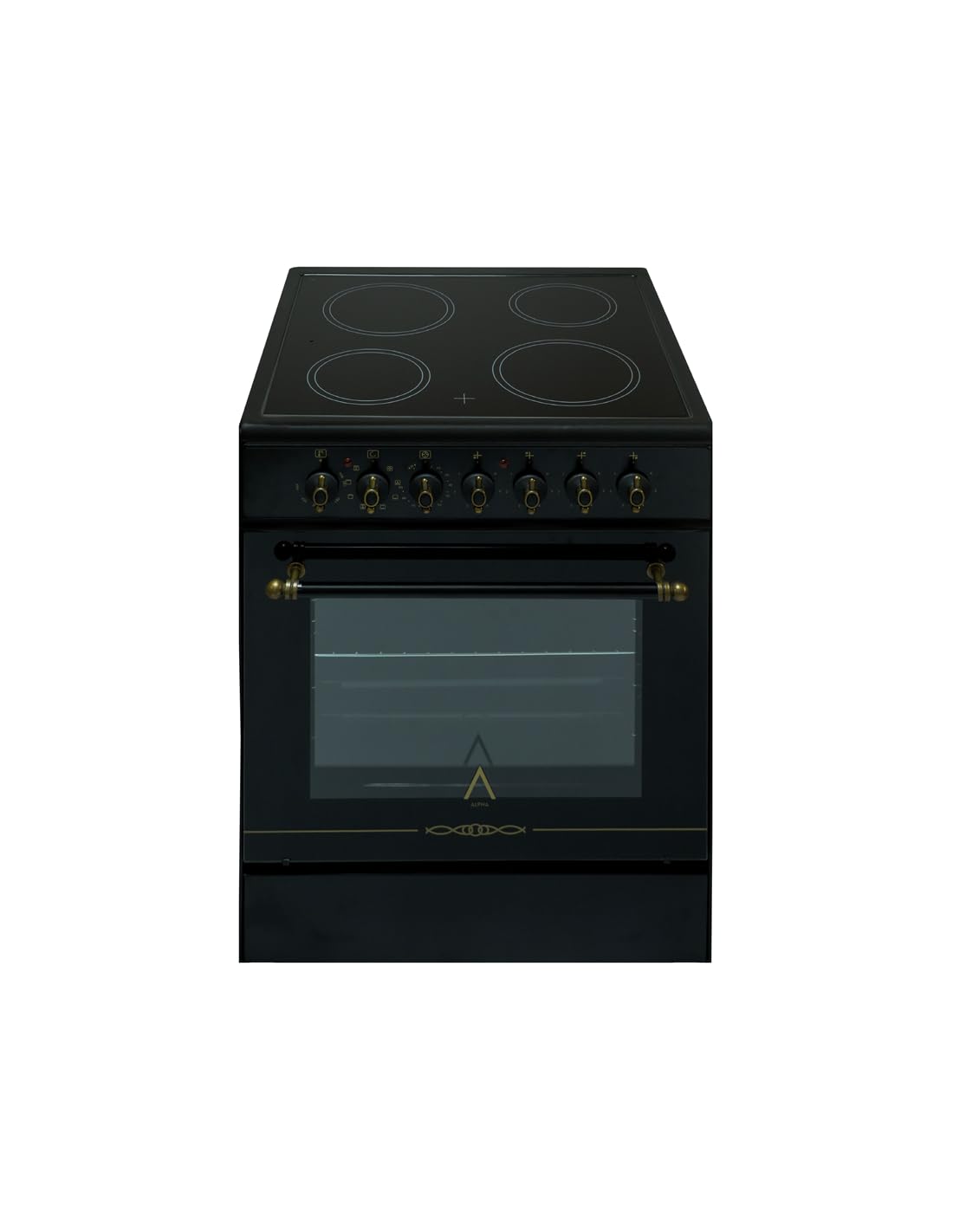 ALPHA Cocina Eléctrica VULCANO ZEUS GOLD, Vitrocerámica, Horno 8 Funciones