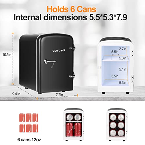 COYCYQI Mini Fridge for Skincare, 4L/6 Can Small Personal Beauty Cooler
