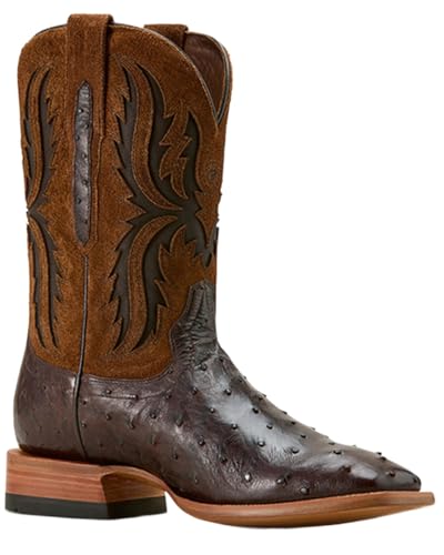 ARIAT Men's Drifter Exotic Ostrich Western Boot Broad Square Toe - 10058168 7.5 D(M) US Brown
