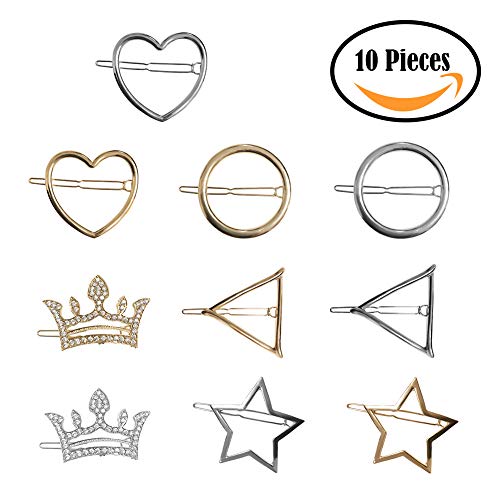 Joyci 10-Pack Assorted Shapes Hairpin Women Girl's Side Hair Clip Headwear Ornaments