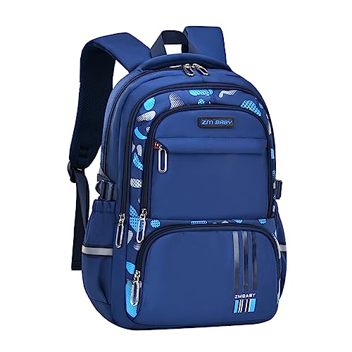 Zaini per ragazzi e ragazzi per la scuola per bambini borse per libri elementari, D-zaino-blu scuro, D, Style D-only Zaino