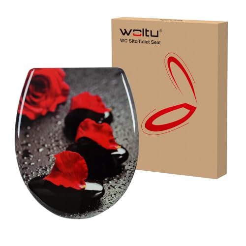 WOLTU Sedile WC Copriwater Universale con Chiusura Ammortizzata Tavoletta WC Antibatterico Soft Close con Cerniere Regolabili Toilet Seat Colore WS2547