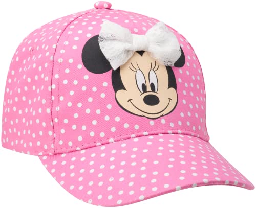 Disney Girls' Minnie Mouse Baseball Cap ? 3D Bow Curved Brim Strap Back Hat (4-7), Size 4-7 Years, Minnie Mouse All Polka Dot #TOP2