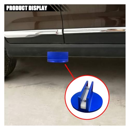 Image of 2PCS Universal Magnetic Jack Pad, 0.37 inch Slotted Aluminum Grooved Pad | Jack Puck Pinch, Pinch Weld Frame Rail Adapter with Large Slotted for Most Cars SUVs Trucks, Blue