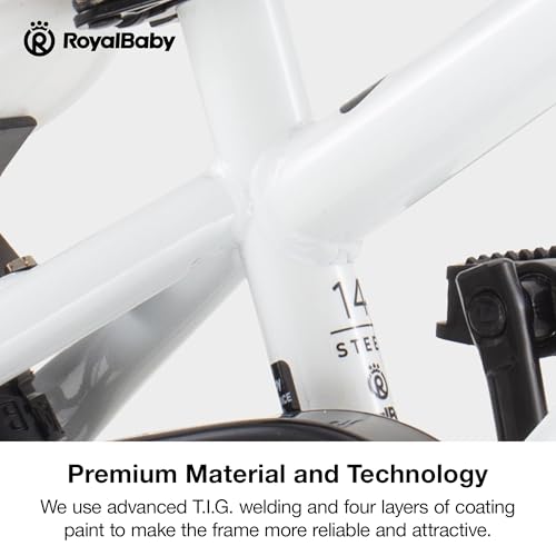 Image of RoyalBaby Bicycle for Kids Cycle for 3-5 Years Boys & Girls 12 inch | Training Wheels | Adjustable Seat | 1 Year Warranty | White