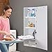 Soporte para tabla de planchar montado en la pared, tabla de planchar giratoria plegable en la pared, armario de tabla de planchar blanco con puerta de espejo para el hogar, apartamento y espacios peq