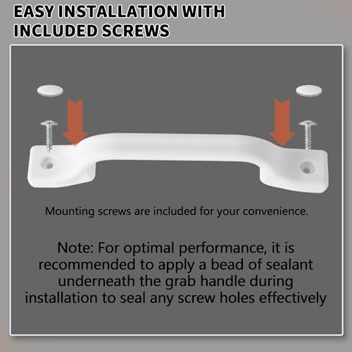 Image of TonGass (3 Pack, White All Weather Plastic Grab Handle for RV Trailer