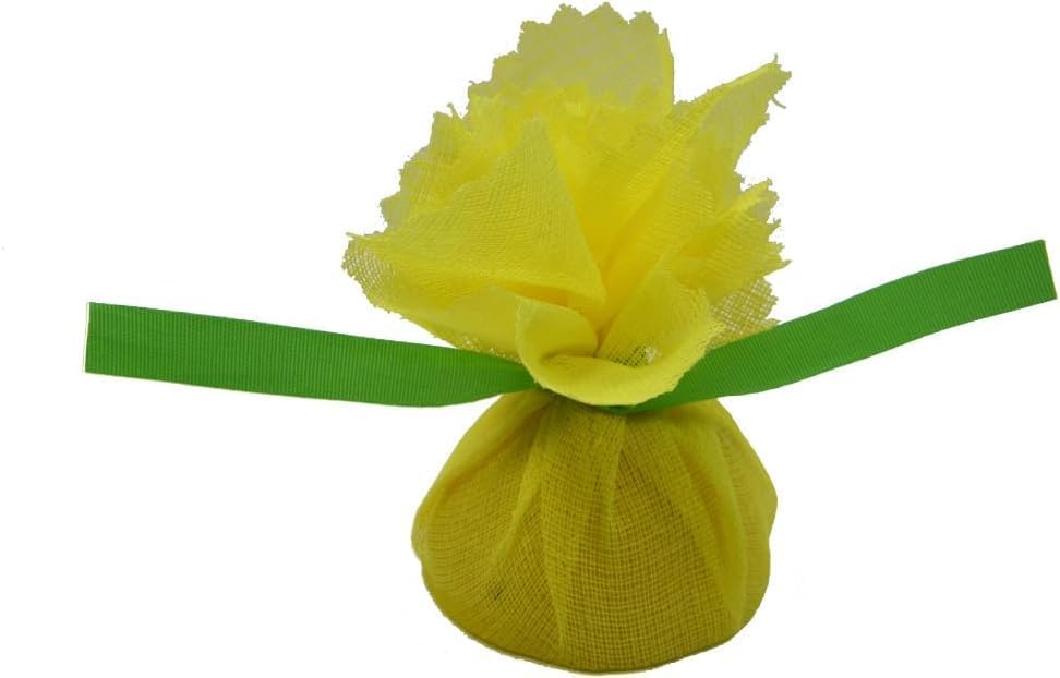 Regency Wraps Lemon Wraps Lemon Covers, Yellow with Green Ribbon, 25 Count Wedge Bags, For Seed-Free Squeezing Over Seafood, Works for Lemon Halves or Wedges