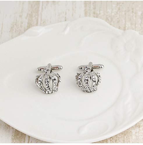 1 Paar Elegante Kristall Strass Krone Manschettenknöpfe für Herren Damen Hemd Hochzeit Party Manschettenknöpfe Geschenke (Gold)