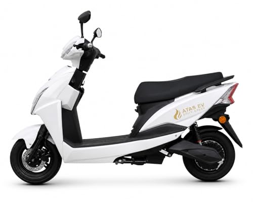 Image of Nozzel Electric Scooter, 60V 30Ah Battery Lead Acid, 45 km /h Speed, 70+ KM Range, Remote Lock, Anti-Theft Brake, Low Maintenance (White)