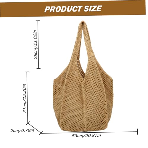 Crochet Beach Bag Mesh Crochet Tote Bag Large Capacity Woven Beach Aesthetic Shoulder Carrier4