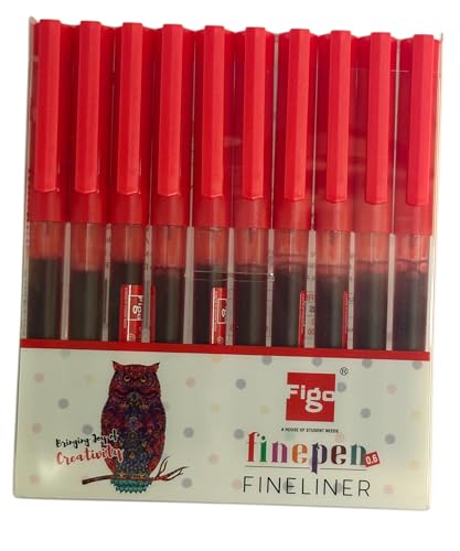 Image of MSGH Figo Fine Roller Pen (Red Pen(Pack of 10pcs))