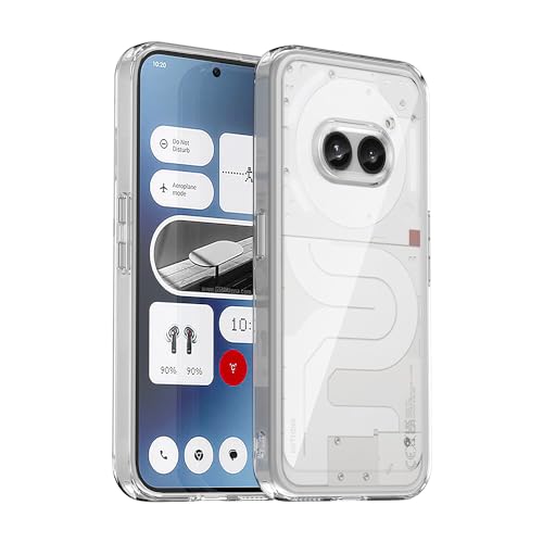 HidWee Cristal Claro Funda Compatible con Nothing Phone 2a, Carcasa Anti-Amarillento y Antiarañazos, Anti-Choques Hybrid PC y Silicona TPU para Nothing Phone 2a - Transparente