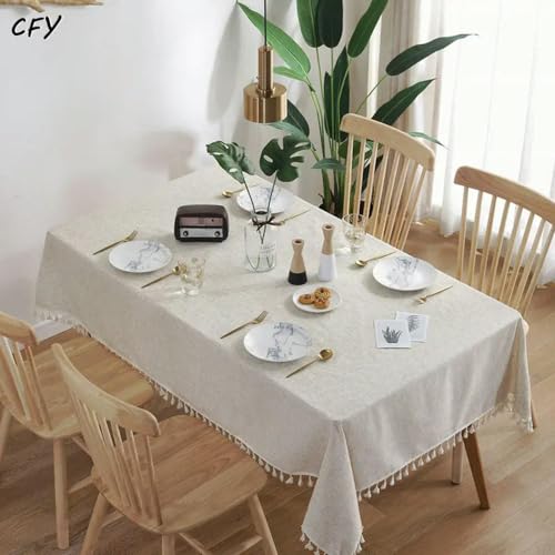 Nappe rectangulaire en lin pour décoration table basse et nappe serviette de table cuisine