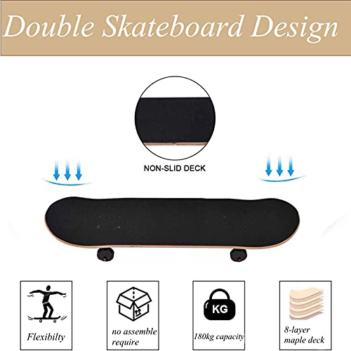 Skateboard 8-laags dekken voor beginners en pro, 31,5"x 8,27" compleet standaard skatebord voor kinderen, volwassenen, esdoorn dubbeldek skateboards, longboard skateboards - Afbeelding 6