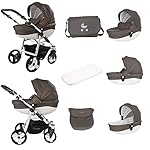 Friedrich Hugo baby's moving art Hugo Simpligo 4 in 1 Kombi Kinderwagen ISOFIX Set Farbe: Schlamm (Kunstleder) PCS_SIMPLIGO-DE-ISO-AIR-005