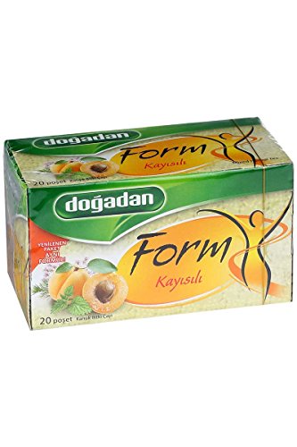 Dogadan Form Mixed Herbal Tea with Apricots, 3 Pack (Each 20 Tea Bags x 3)