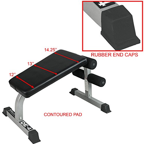 Valor Fitness DE-4 Sit Up Bench and Ab Crunch Board with Ergonomic Decline Position to Perform Decline Sit Ups, Crunches, and Other Core and Abdominal Exercises