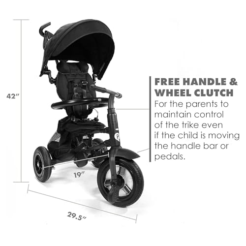 Image of Rito Premium Folding Stroller & Toddler Bike, Air Tires, Midnight Edition