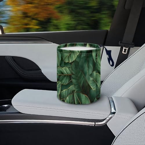 Image of Pensura Hawaiian Banana Leaf Small Car Trash Can Multipurpose Portable Waste Basket Car Garbage Bag Universal Hanging Car Garbage Bag Women's Car Accessories Car Seat Back Use