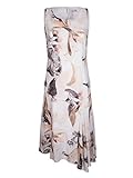 Weich fließende Qualität Alba Moda Kleid mit asymmetrischem Saum Creme-Weiß