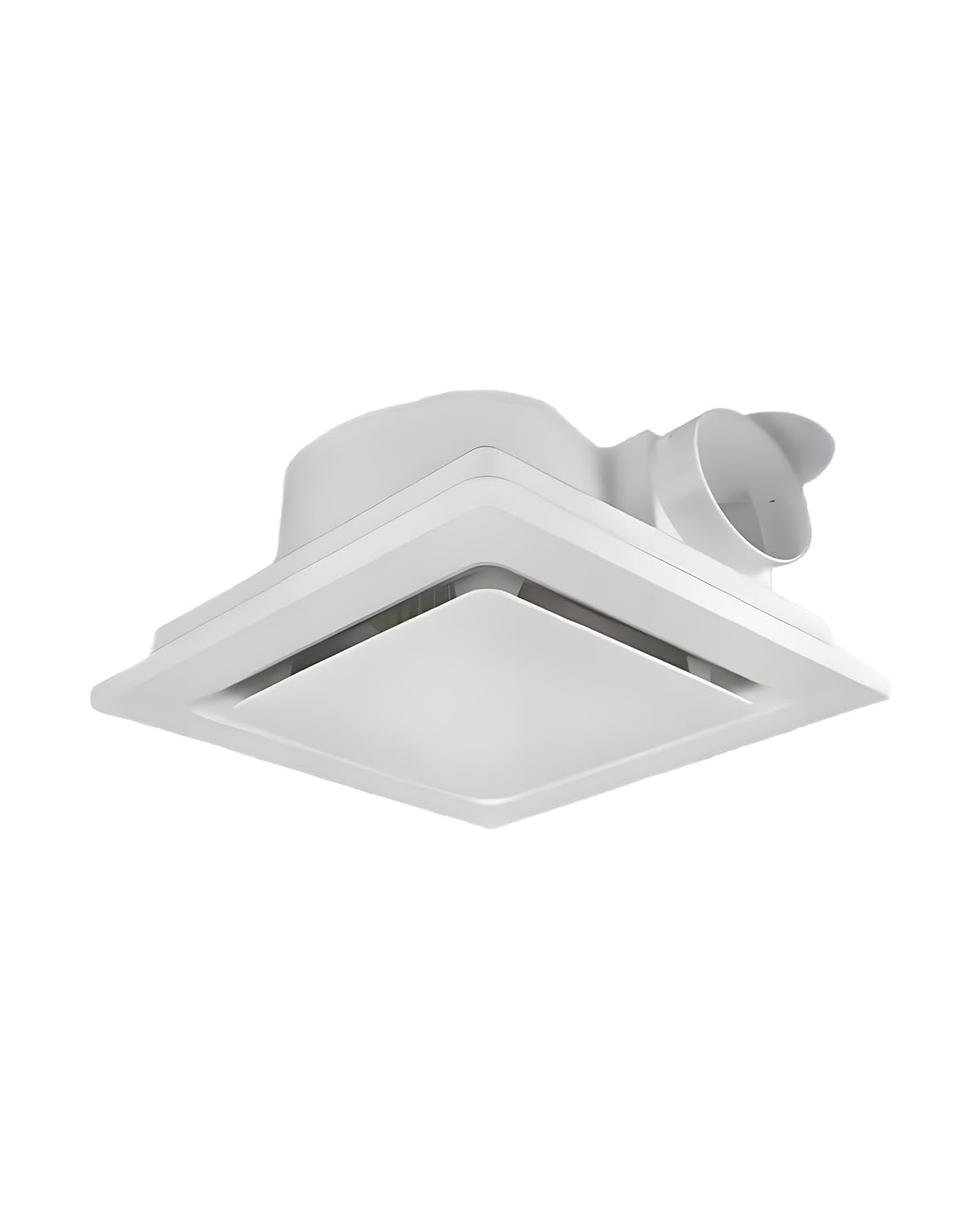 Ventilador extractor de baño de 25,4 cm, tamaño del agujero de 20,3 cm, montaje en techo, sin luz, ventilación cuadrada, silencioso, 111 CFM, 1,0 sonidos, ventilador