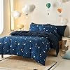 Wake In Cloud - Space Bedding Set for Boys, Star Outer Space Galaxy Patterned Soft Lightweight Comforter Set with Sheets, 5 Pieces Kids Bed in a Bag, Navy Blue, Twin Size #1
