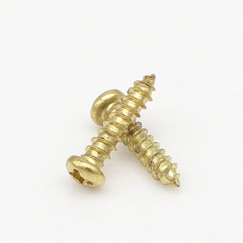 Generic Phillips Round self Tapping Screw M3 M4 Size Copper Plating self Attack Male Bolts pan Head Cross Drive Fasteners Carbon Steel - (Size: M4x25mm, Color: 100 PCS)