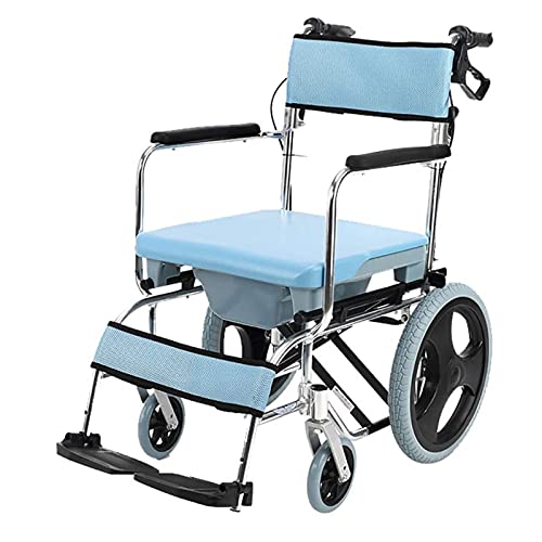 Silla de ruedas para inodoro para adultos, silla de ducha con brazos y ruedas, inodoro móvil para ancianos, aleación de aluminio, antideslizante, para adultos, mesita de noche, silla de baño, silla de