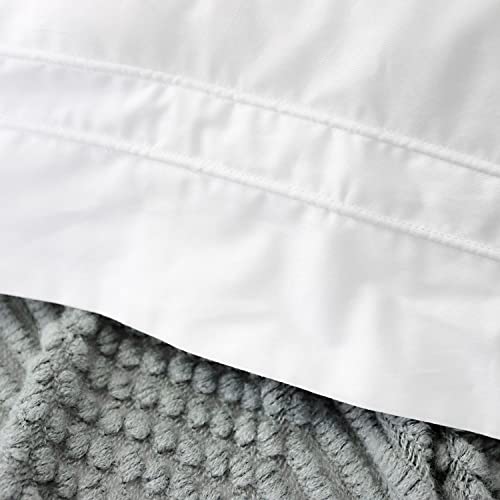 Lemfux 100% Cotton White Pillow Shams With Decorative Lines, Elegant Luxury Pillowcases For Bed Pillows, Ultra Comfortable Durable Pillow Covers With Envelope Closure (Queen Size, 2 Pack) #TOP6