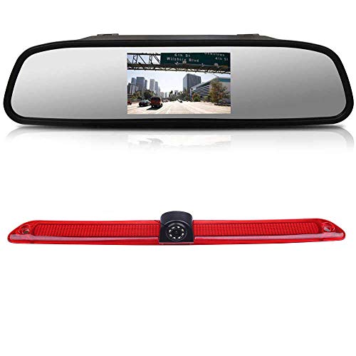 HD Brake Light Backup Camera with Rear-view Mirror Monitor