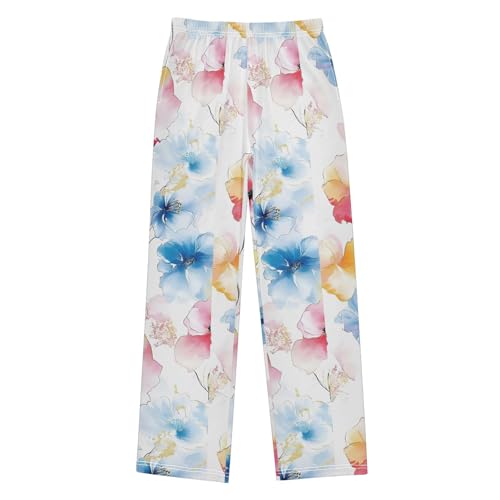 Tie Dye Tulip Poppy Flower Pajama Pants Long Sleep Pant Soft PJ Bottoms Sleepwear