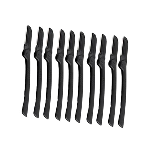 Healeved Stainless Steel Eyebrow Razor 10pcs Folding Trimming Tool Scissors Makeup Kit for Home and Travel