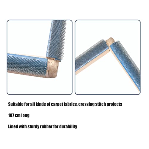 Image of 2Pcs Punch Needle Frame, 39.4in Gripper Strip Rug Fabric Hooking Gripper Frame Square Tufting Frame for Cross Stitch Embroidery