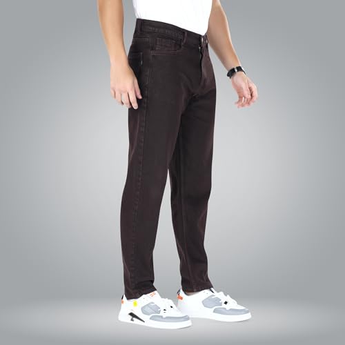 Image of Men's Straight Fit Stylish Non Stretch Mid Rise Pure Cotton Crafted with Premium Fabric Relaxed Jeans Available in Variety of Colour