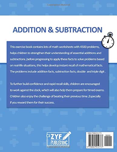 Timed Tests Math: Addition and Subtraction Math Drills, Practice 100 Days of Timed Tests, Grades 1-3, Single Digit/ Double Digits/ Triple Digits - Image 2
