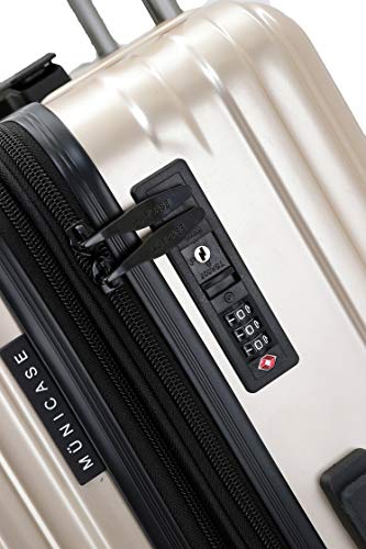 Münicase M816 TSA-slot, koffer, reiskoffer, trolley, kofferset, harde schaal, boardcase, champagne, Großer Koffer - Image 5