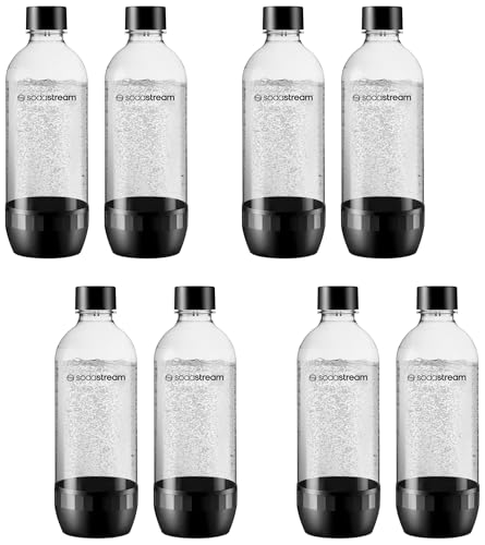 Image of sodastream 1L Classic DWS Carbonating Bottle Black (twinpack), Pack of 8