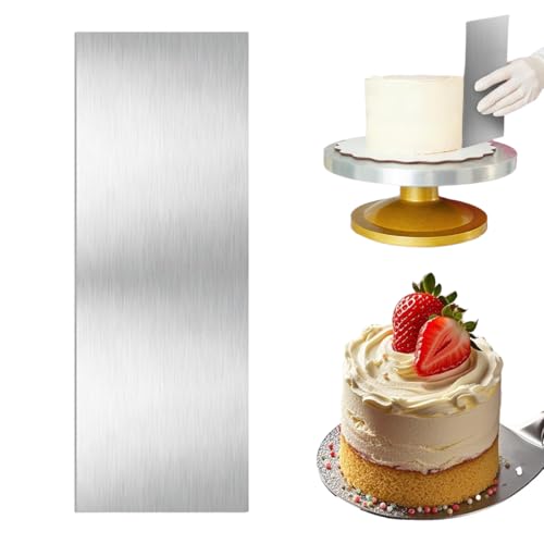 COYUN Raspador Tarta Reposteria Acero Inoxidable Raspadores Pastel Espátula para Alisar Pasteles Espatula para Torta Espatula de Espatula Pasteleria Rasqueta para Bordes lisados de Pasta(B)