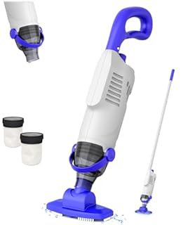 Cordless Handheld Hot Tub Vacuum Cleaner, 60W Rechargeable Pool Vacuum Cleaner with 63in Pole & 18GPM Suction for Above Ground Pools, Hot Tubs, and Small Inground Pools