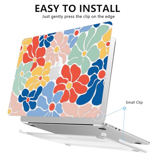 Image of AKIT for MacBook Air 15 inch Case M5 M4 M3 M2 Chip 2026-2023, ColFlowersD2 | A3448 A3241 A3114 A2941, Vibrant Pattern Pattern Hard Shell Laptop Case+Keyboard Cover+Screen Protector for Mac Air 15 inch