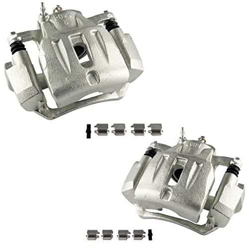 Image of TRQ Front Brake Caliper Set Zinc Coated Brackets Compatible with 2001-2007 Toyota Highlander 2006 Lexus RX400h
