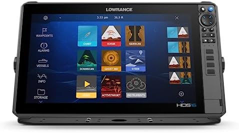 Lowrance 000-16005-001 HDS PRO 16 Fishfinder and Chartplotter with Smartphone Integration, Preloaded C-MAP DISCOVER OnBoard Charts, No-Transducer, 16 Inch Display, Black