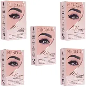 Combo 5 Unidades Henna Menela Para Sobrancelha + Fixador