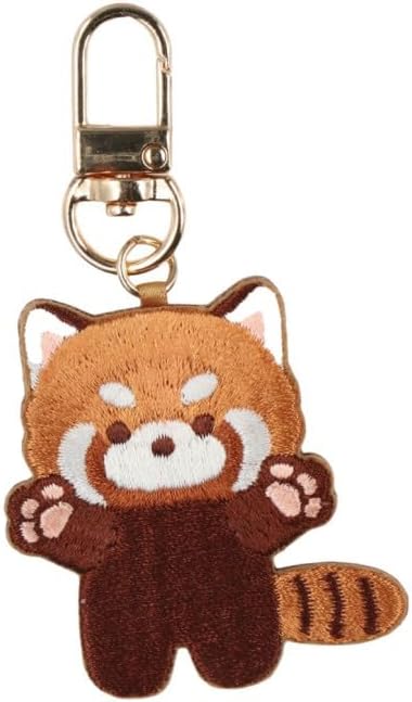 2Pcs Cartoon Red Panda Double Sided Embroidered Keychain, Creative Hanging Ornaments Bag Car Pendant Keychain Gifts - Image 3