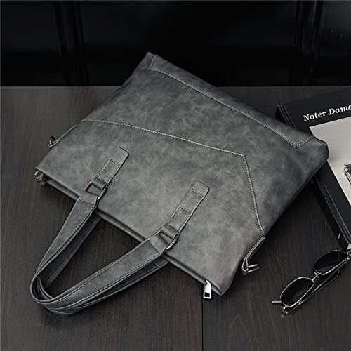 Briefcases Messenger Bags Laptop Bag MenLeather Large Capacity Retro Briefcase Handbag File Bag Single Shoulder Bag Cross-Body Bag3