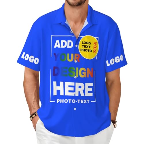 Custom Button Down t Shirt Add Your Design Here Casual Personalized Button up t Shirt