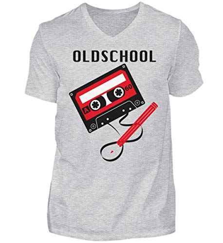 T-shirt à col en V pour homme Oldschool Tape XX-Large en coton confortable