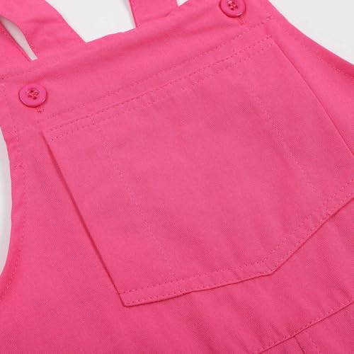 Overol corto para niñas holgado y sin mangas de pierna recta para el verano casual 3